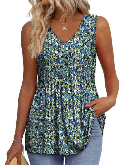 GRETA – Fluffiges v-ausschnitt-ärmelos-top