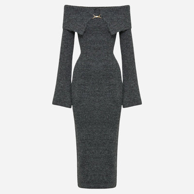 SABINA™ | Robe en maille à épaules dénudées 