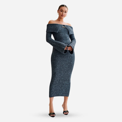 SABINA™ | Robe en maille à épaules dénudées 