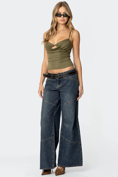 MAISIE - Layered Bra Cowl Neck Top