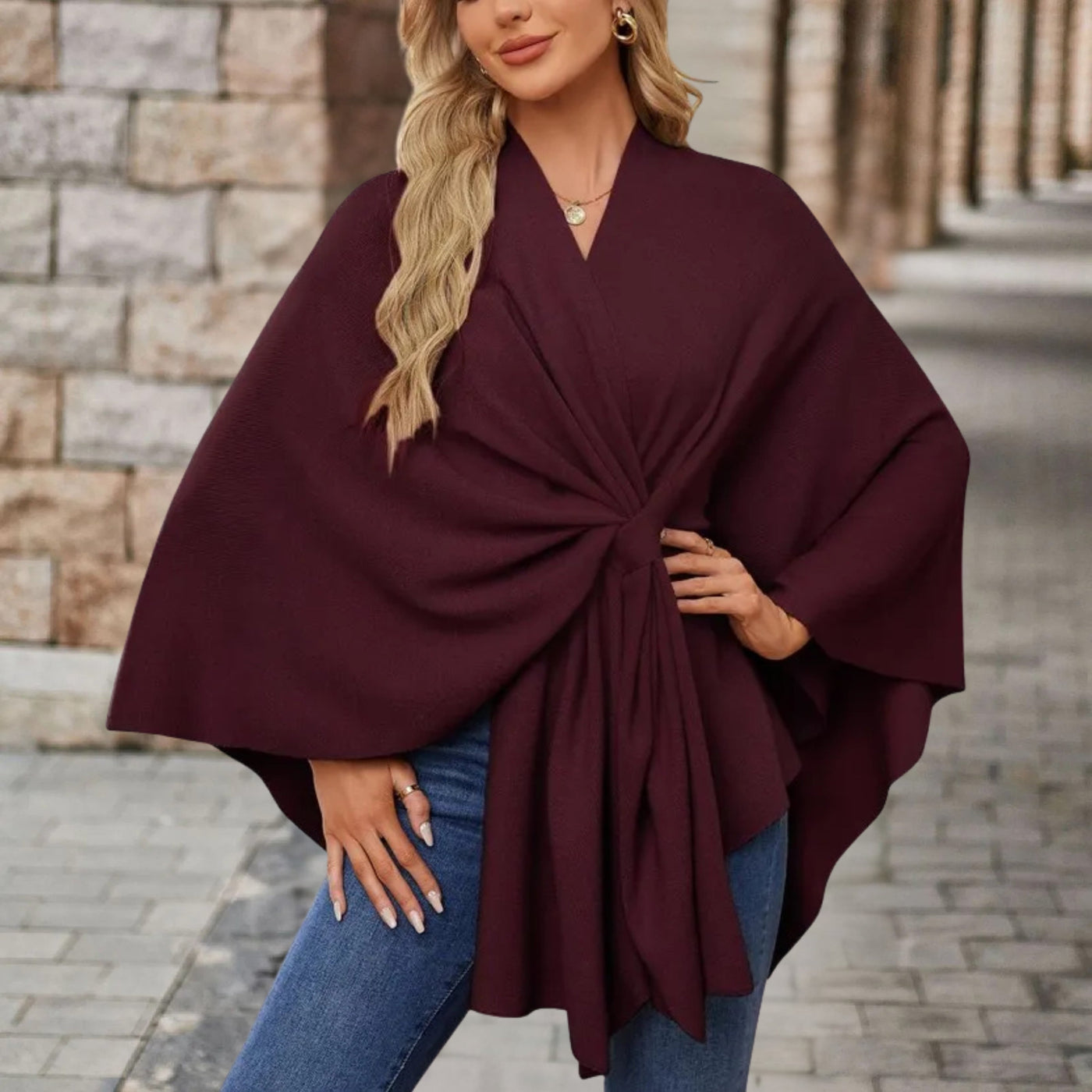 CORVIELLEA - Schicker Eleganter Poncho