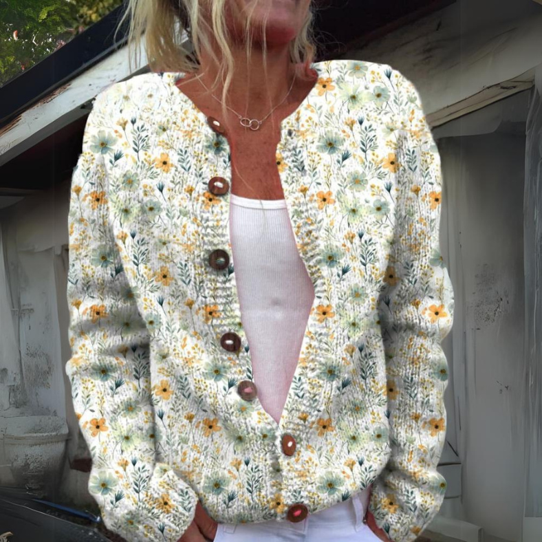 FLORENCE - Blumenstrickjacke