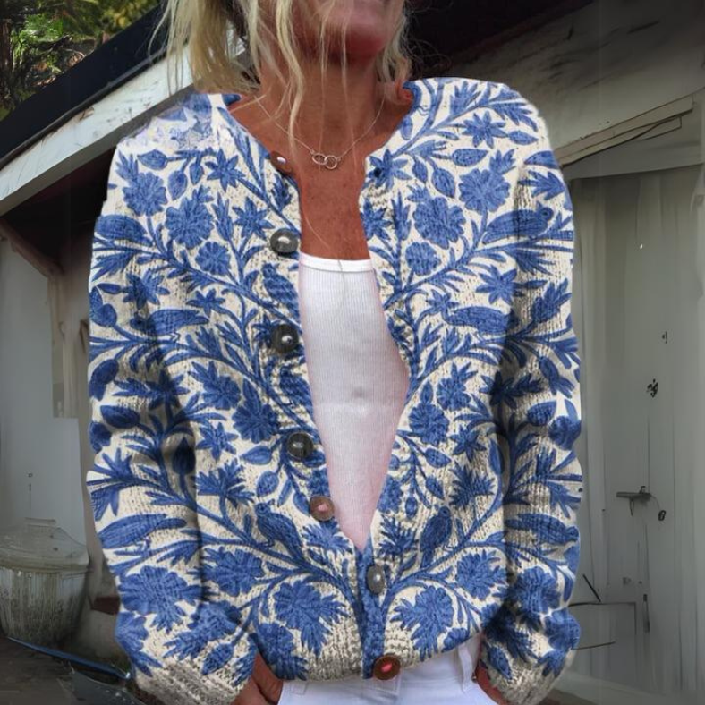 FLORENCE - Blumenstrickjacke