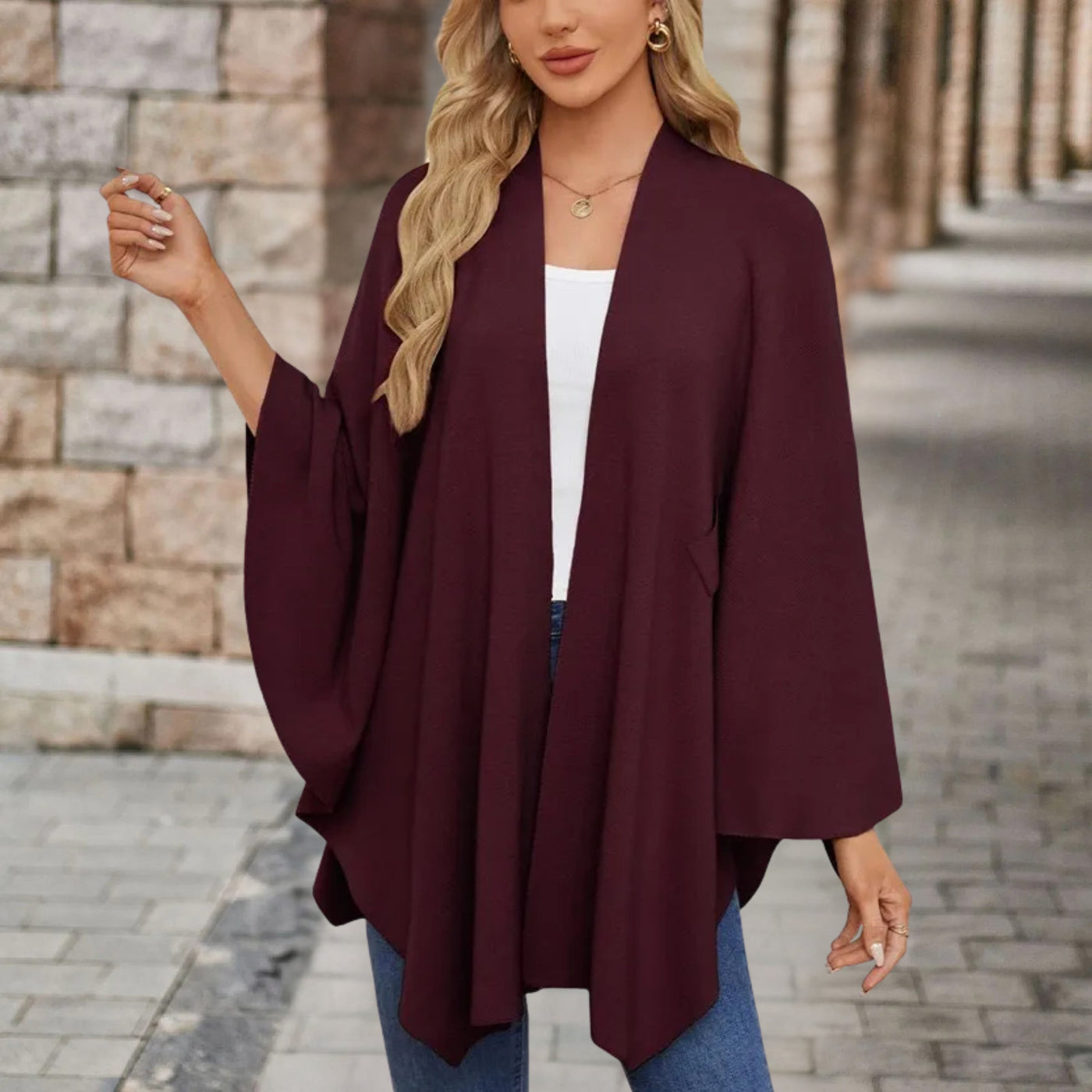 CORVIELLEA - Schicker Eleganter Poncho