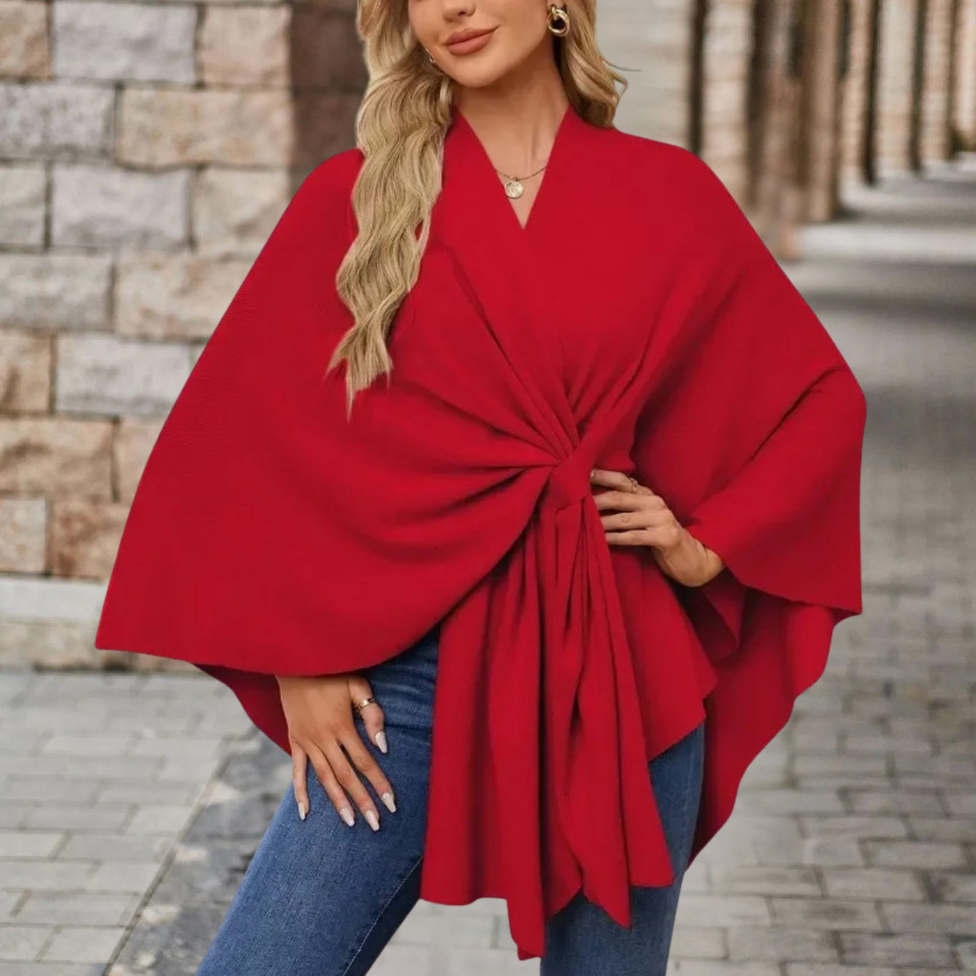 CORVIELLEA - Schicker Eleganter Poncho