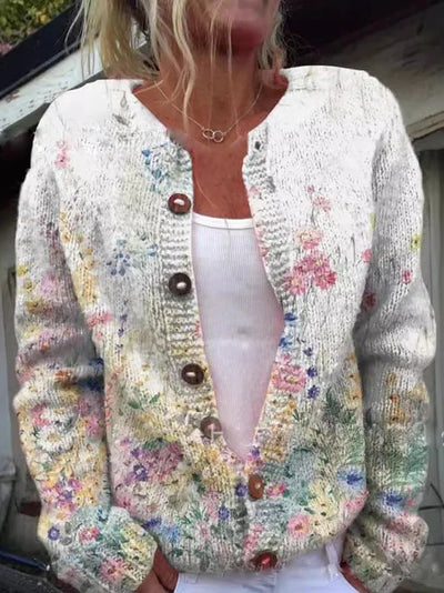 FLORENCE - Blumenstrickjacke