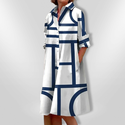VICKY - Midi-Kleid mit geometrischem Muster