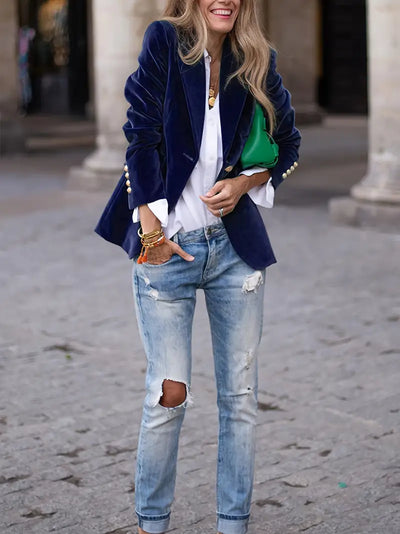 JULISSA - Elegante Velourjacke