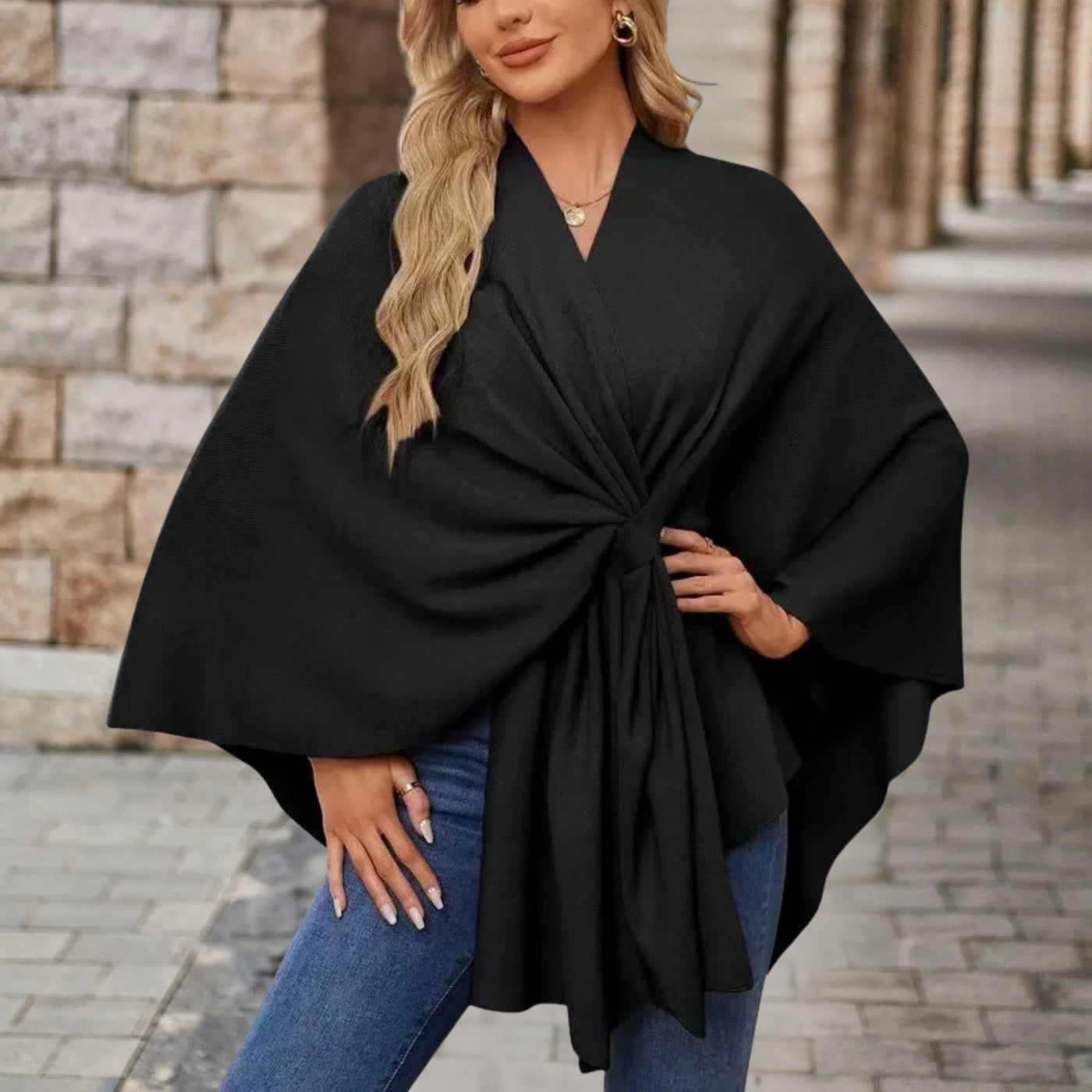 CORVIELLEA - Schicker Eleganter Poncho
