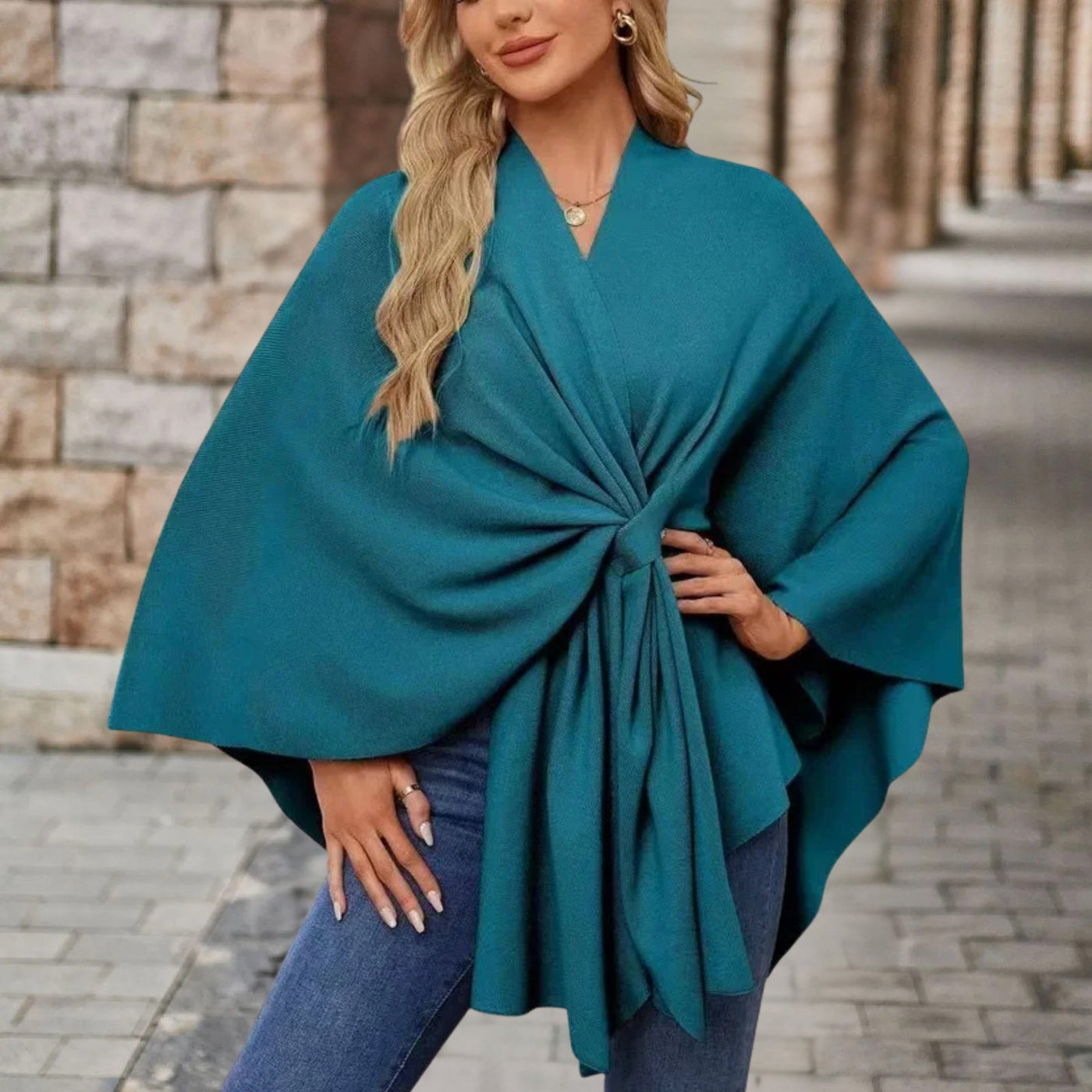 CORVIELLEA - Schicker Eleganter Poncho