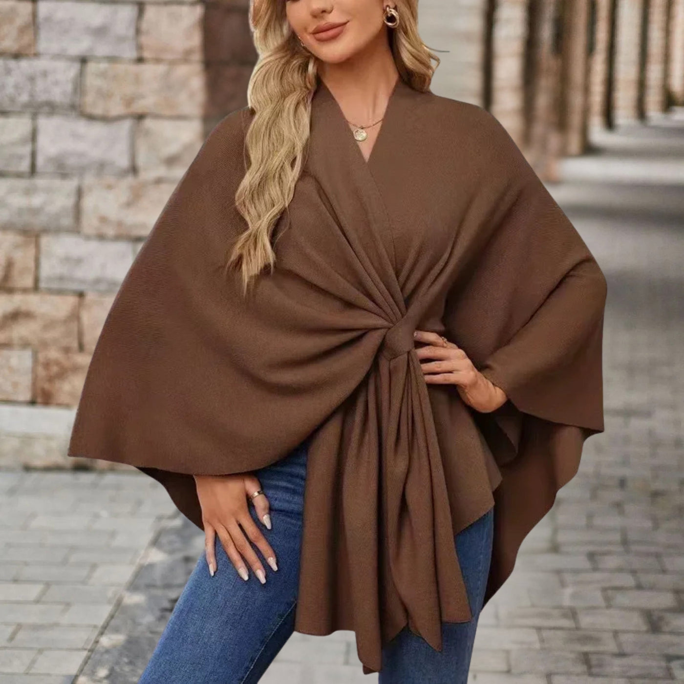 CORVIELLEA - Schicker Eleganter Poncho