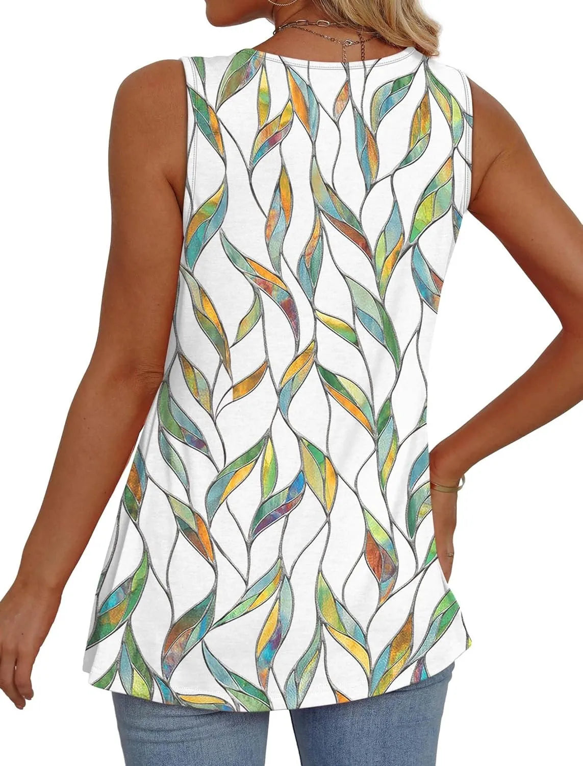 GRETA – Fluffiges v-ausschnitt-ärmelos-top