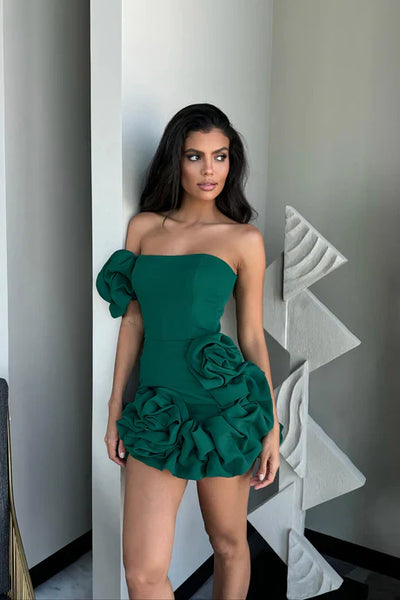 ANITA - Elegantes One-Shoulder Mini-Kleid