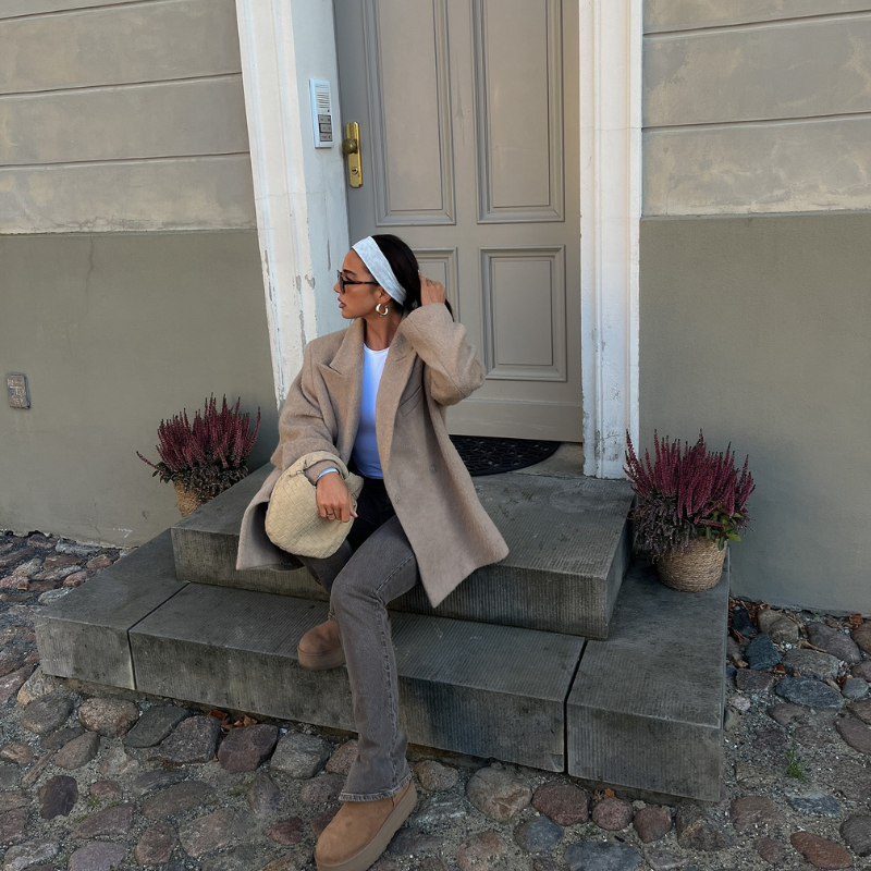 FEMMEHAUS Woven Mini Tasche Wildleder