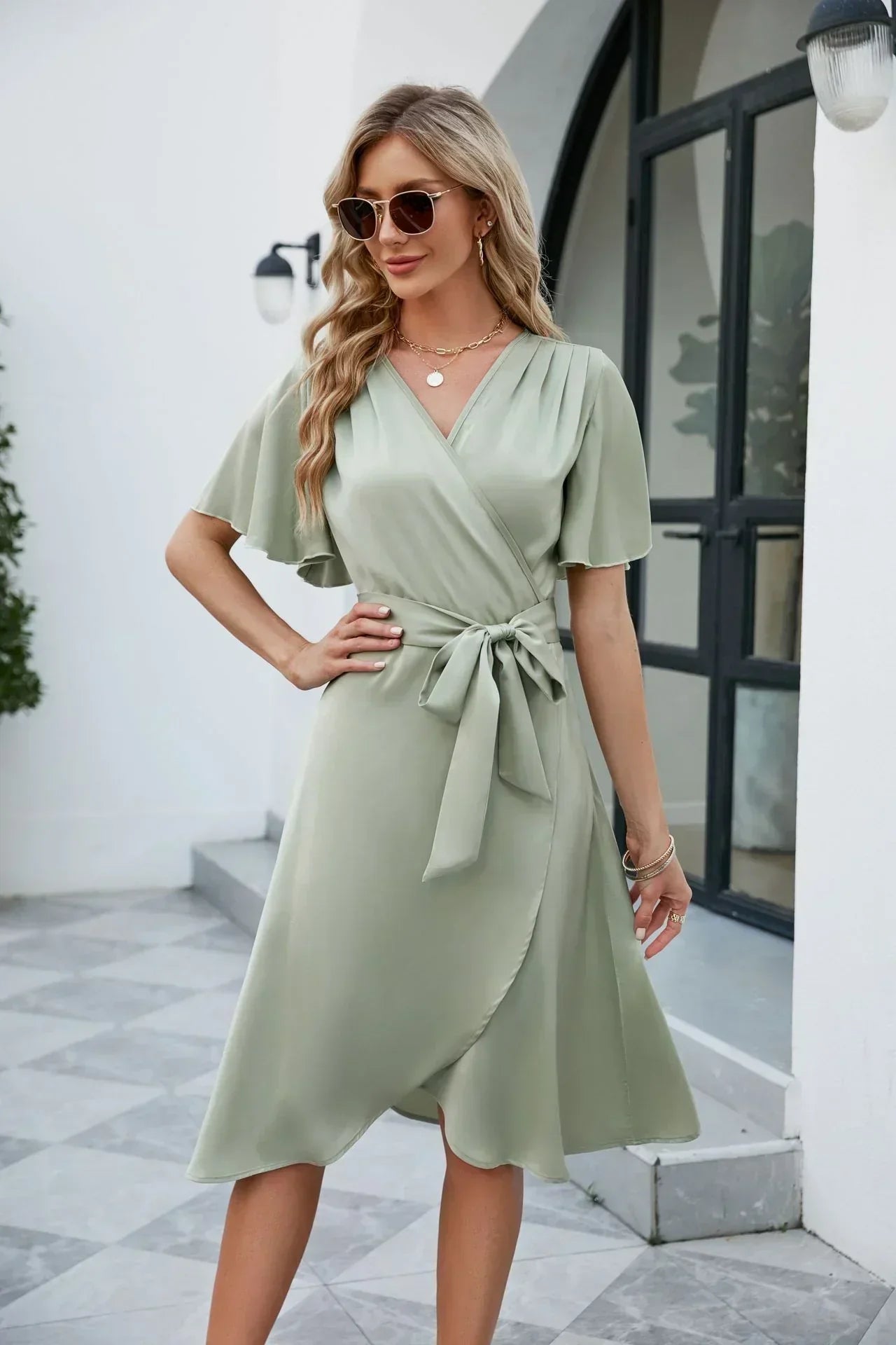 MARIE - Sommerkleid mit V-Ausschnitt für Frauen