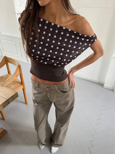 ALINA - Crop top à pois 