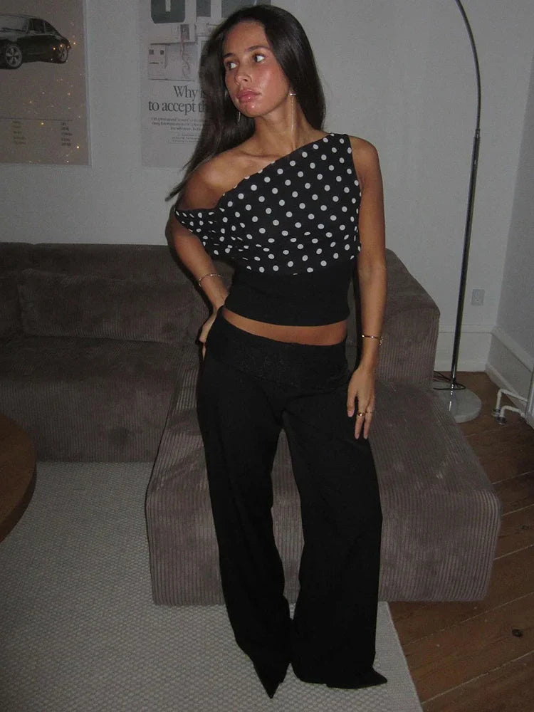 ALINA - Crop top à pois 