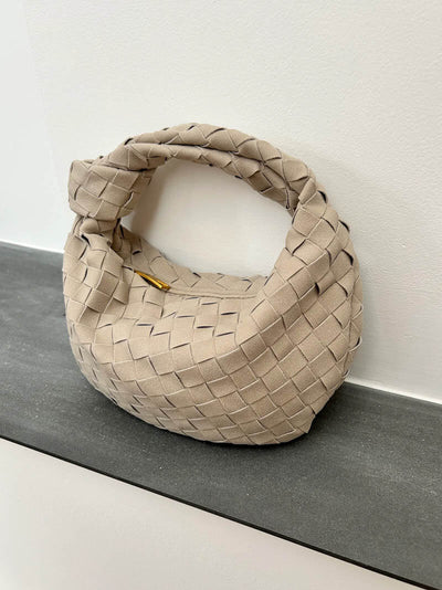 FEMMEHAUS Woven Mini Tasche Wildleder