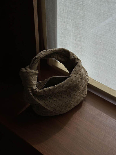 FEMMEHAUS Woven Mini Tasche Wildleder