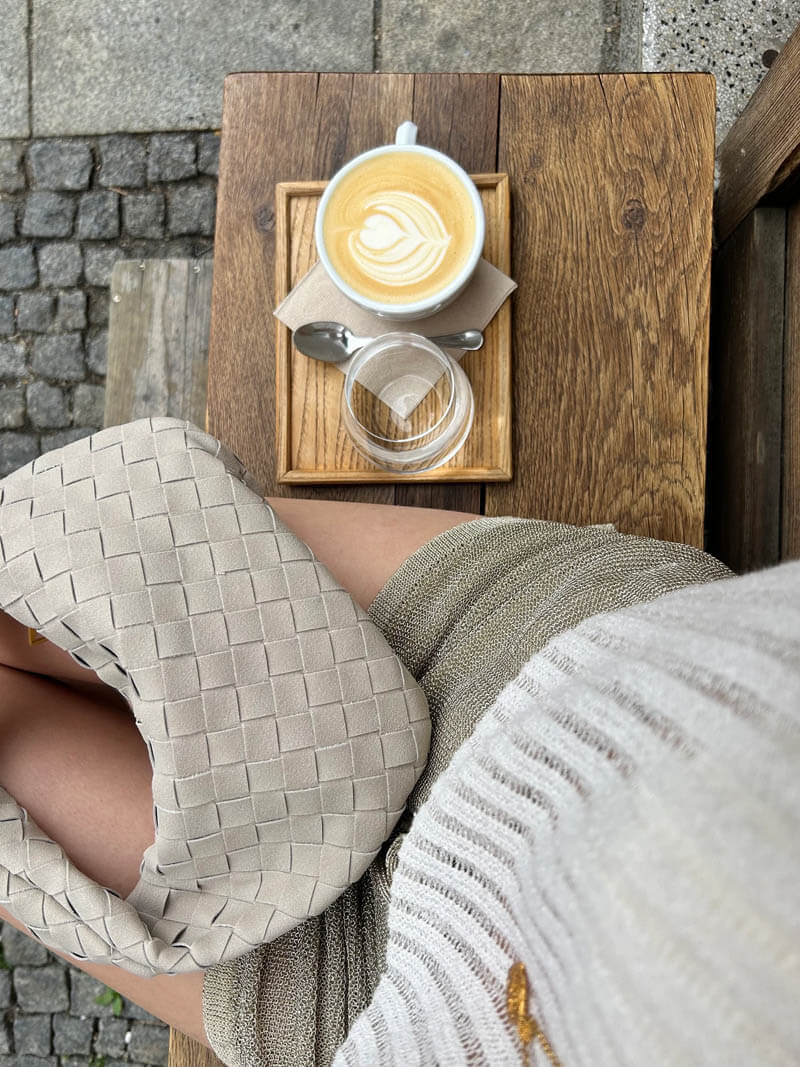 FEMMEHAUS Woven Mini Tasche Wildleder