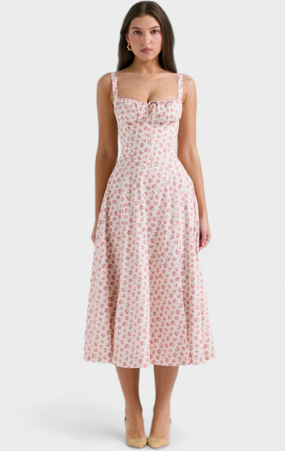 ANDREA - Korsettkleid mit Blumenmuster