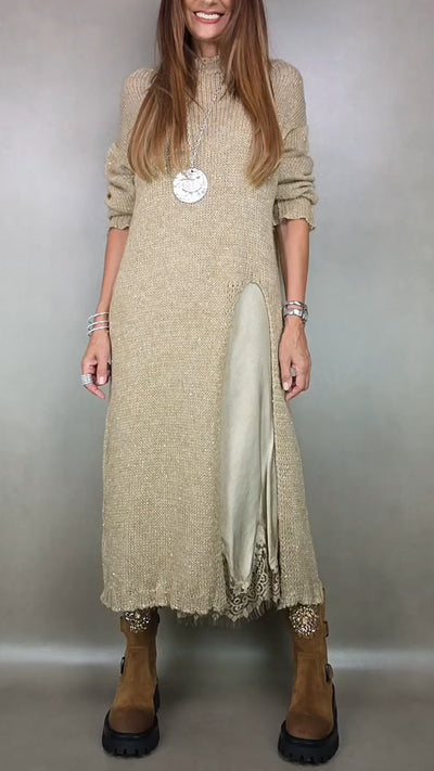 TRACEY - Komplettes stilvolles Outfit (Langer Pullover + Kleid)