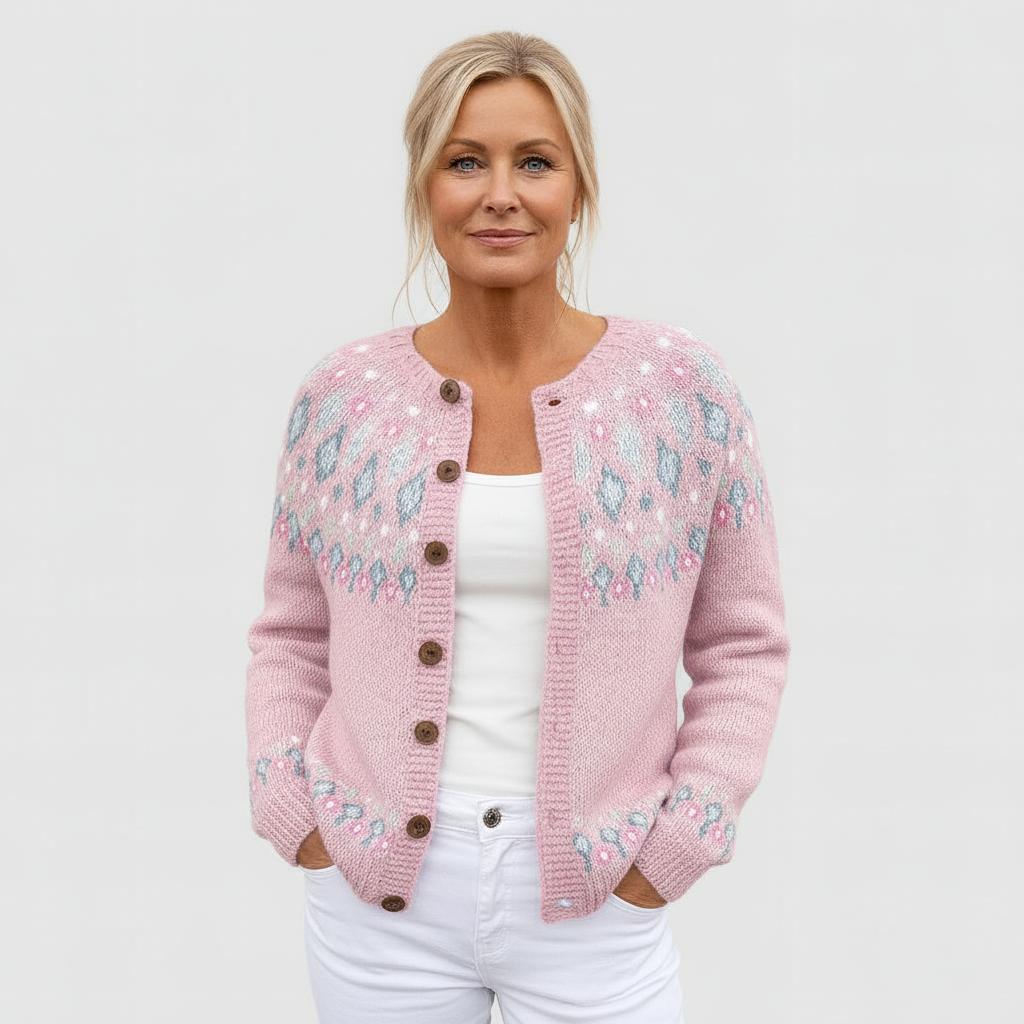 SARAH - Lockere Strickjacke mit Muster