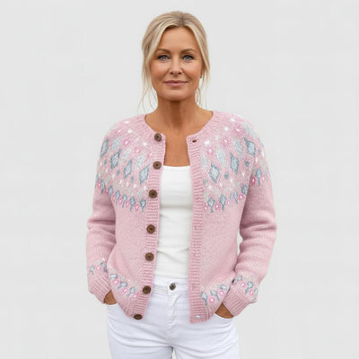 SARAH - Lockere Strickjacke mit Muster