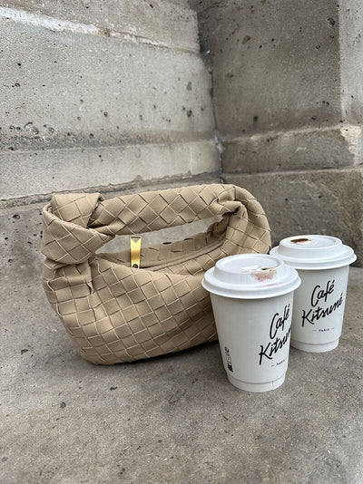 FEMMEHAUS Woven Mini Tasche Wildleder