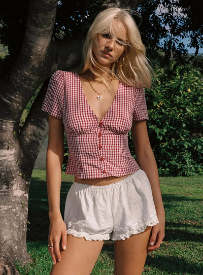 ISOLDA - Top Rotes Karomuster